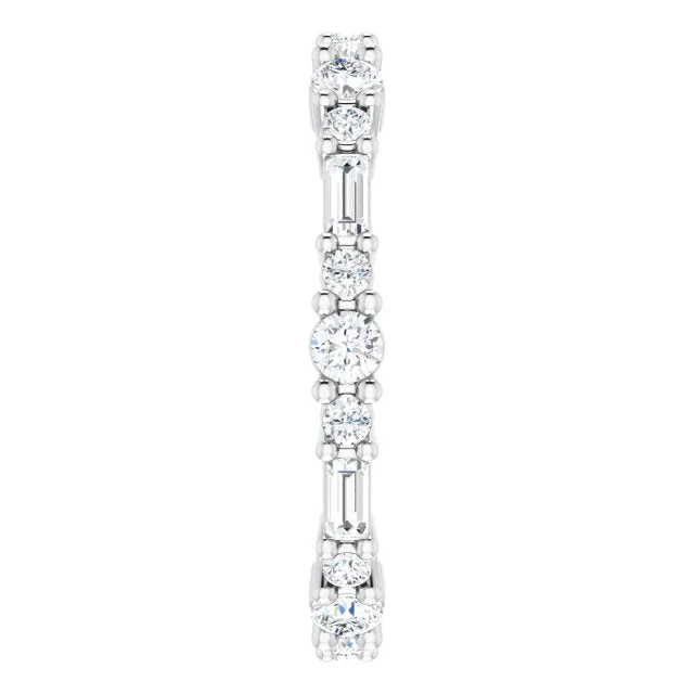 0.96 ct.  Baguette & Round Diamond Eternity Band