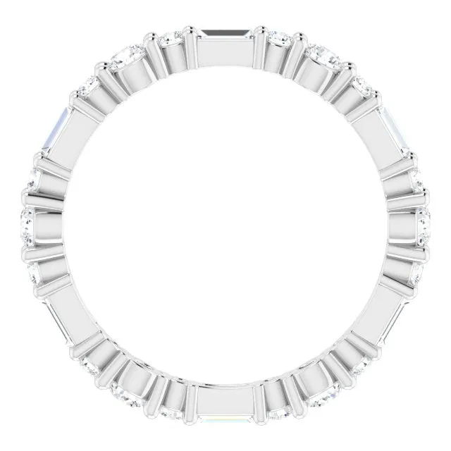 0.96 ct.  Baguette & Round Diamond Eternity Band