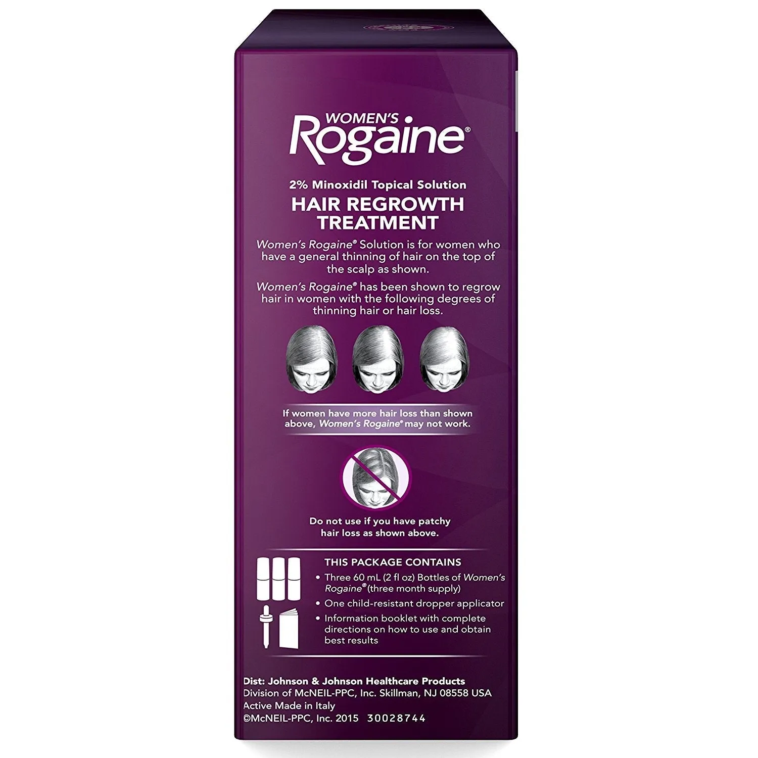 1 Month Supply Women's Rogaine Treatment for Hair Loss and Hair Thinning Minoxidil Solution