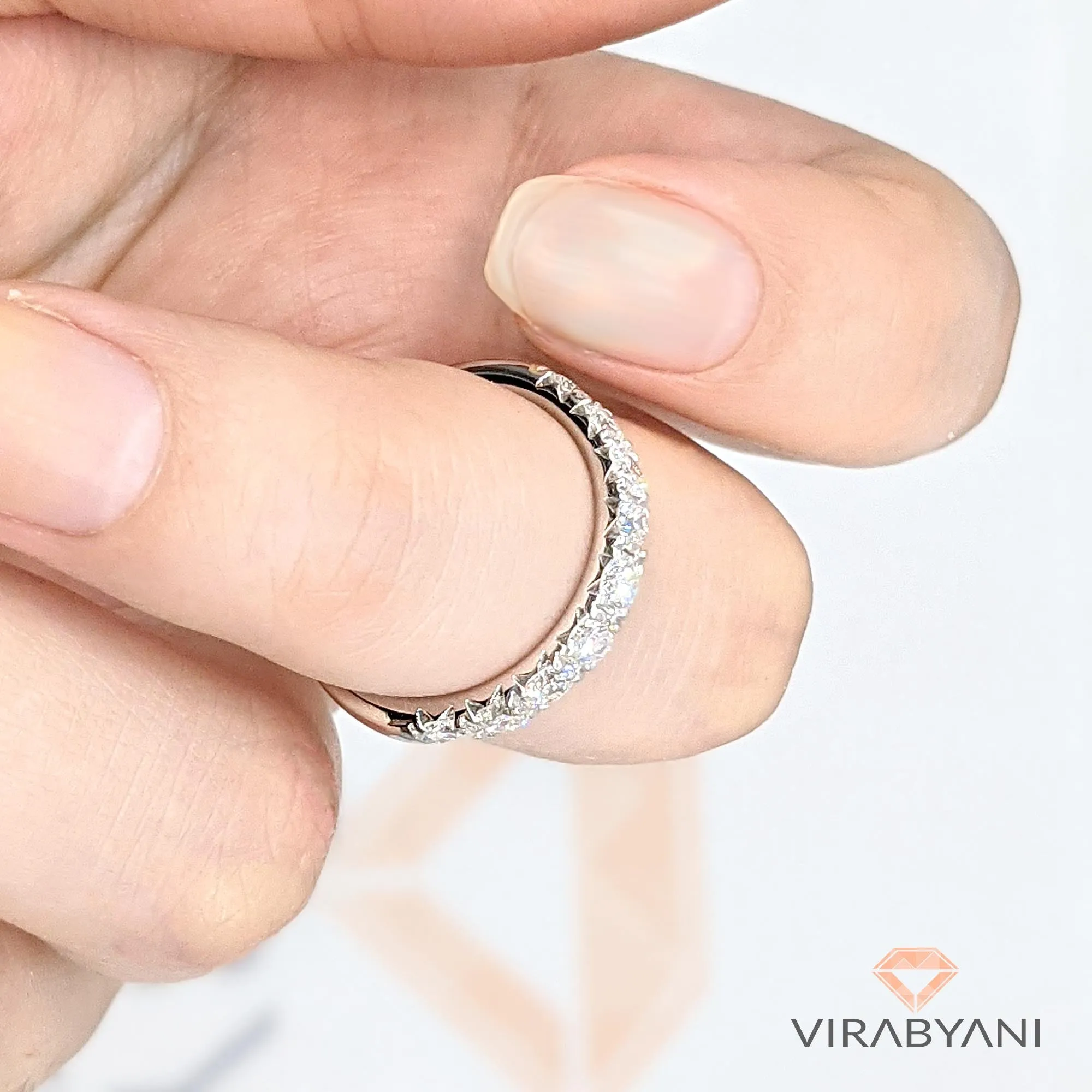 1.00 ct. French Pave Set Round Diamond Wedding Band