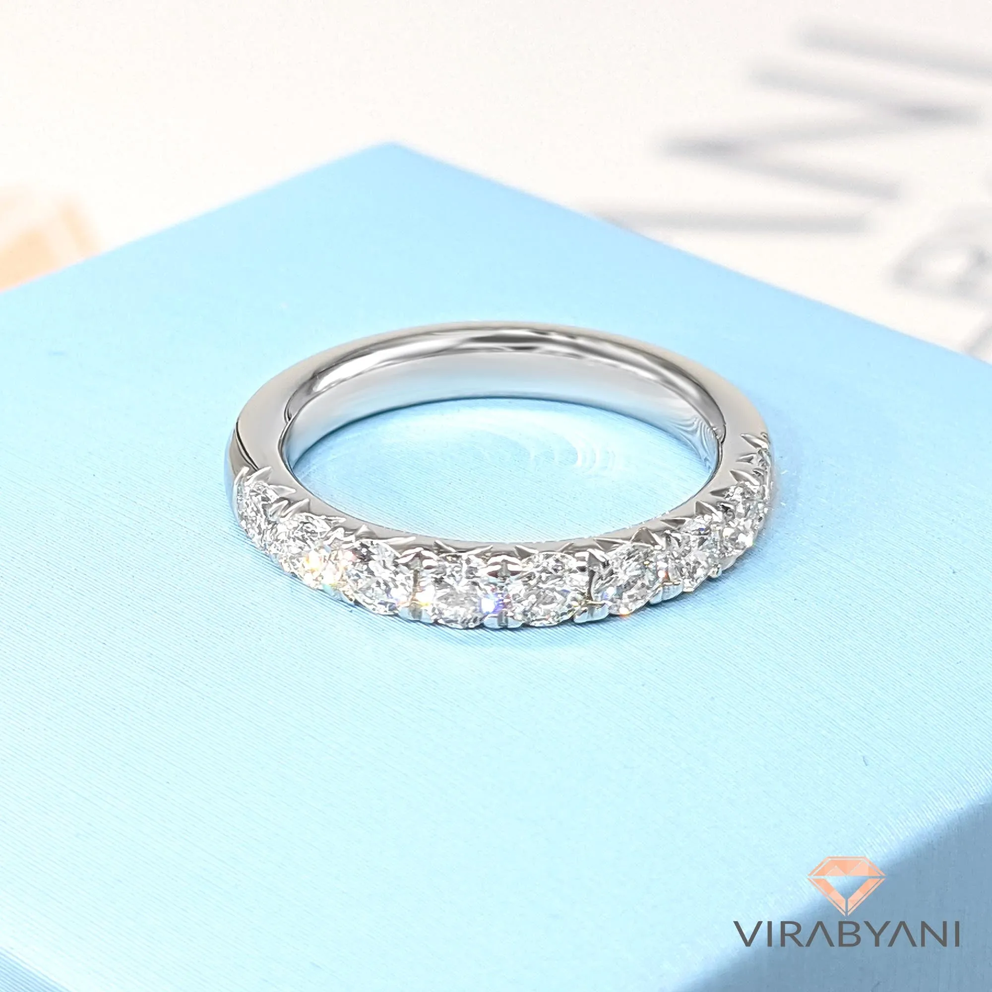 1.00 ct. French Pave Set Round Diamond Wedding Band
