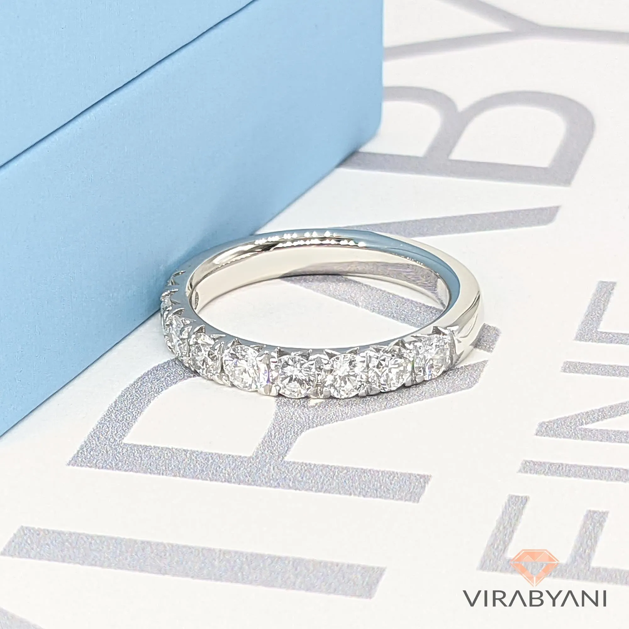 1.00 ct. French Pave Set Round Diamond Wedding Band