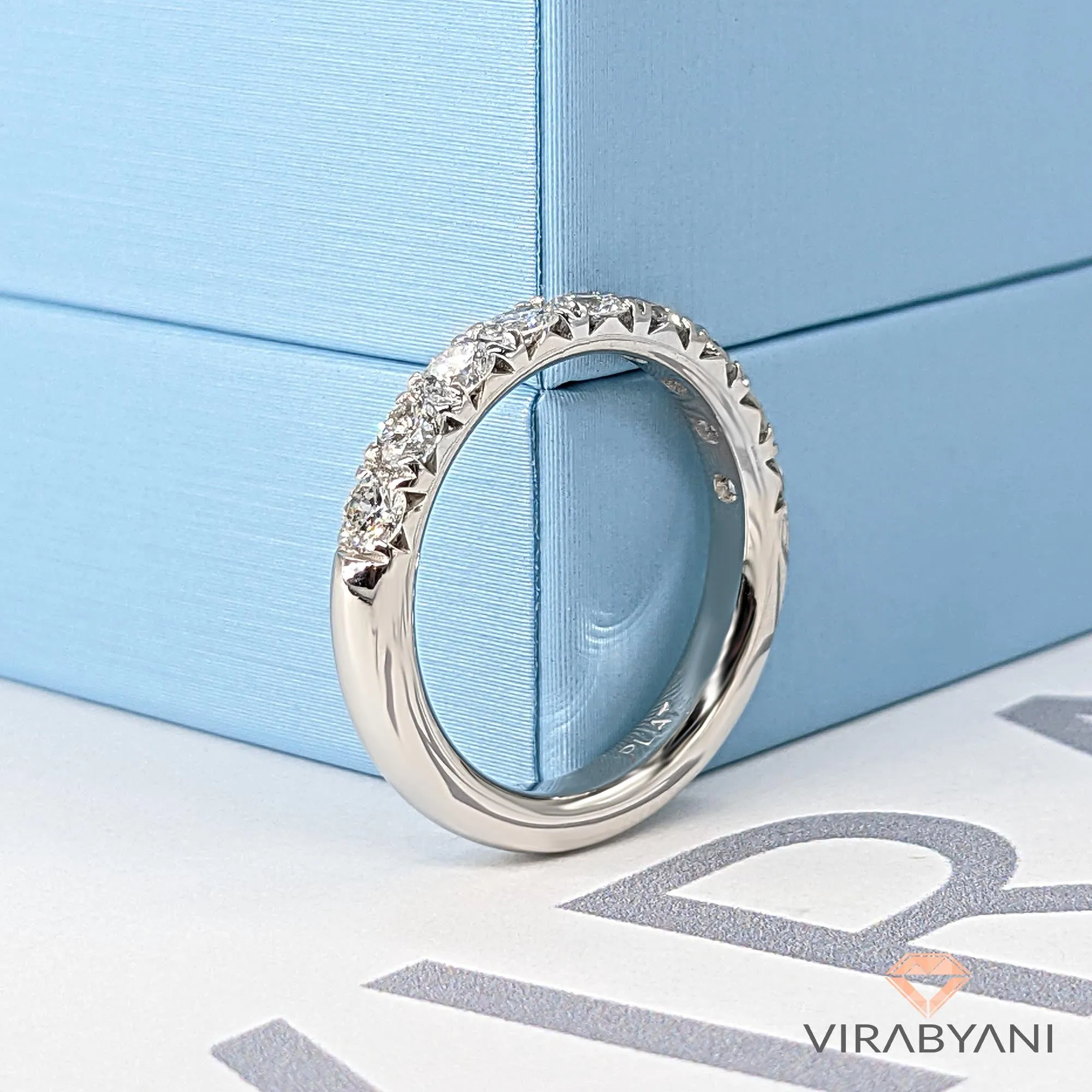 1.00 ct. French Pave Set Round Diamond Wedding Band