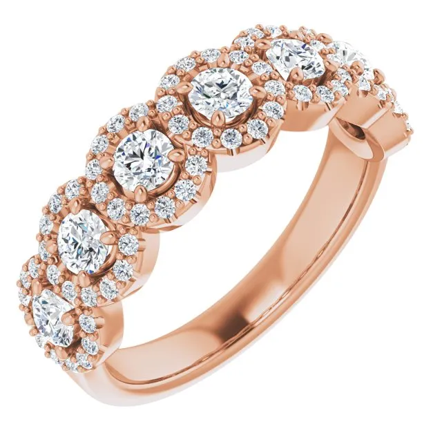 1.00 ct. Round Cut Diamond Halo Design Wedding Band