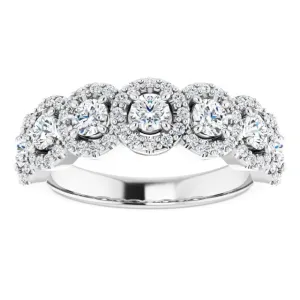 1.00 ct. Round Cut Diamond Halo Design Wedding Band