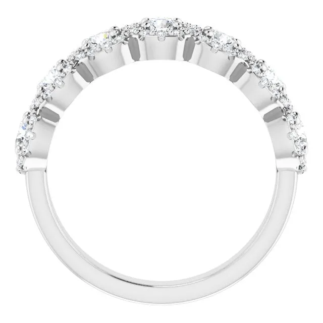 1.00 ct. Round Cut Diamond Halo Design Wedding Band