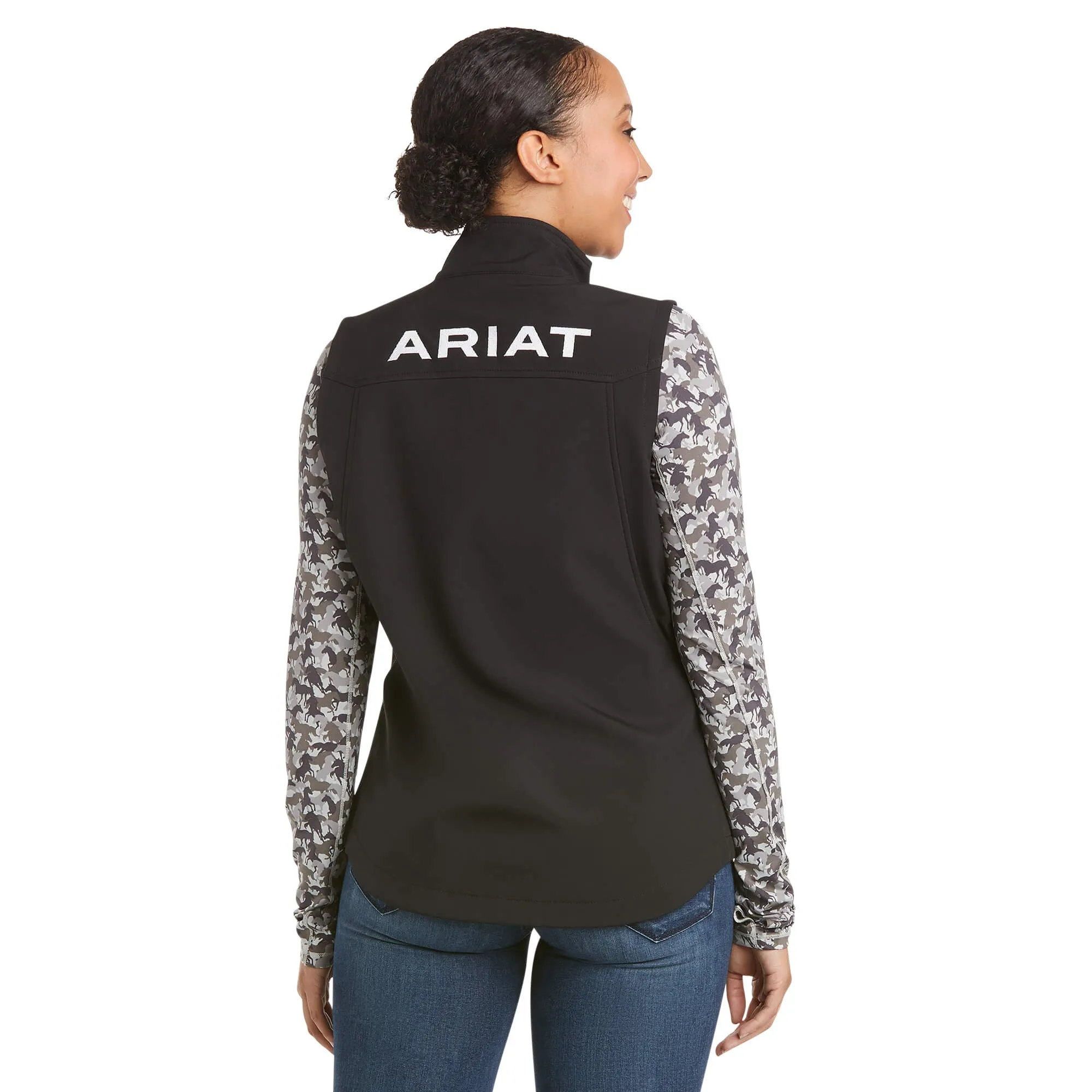 10020762 Ariat Women's Team Softshell Vest-Black