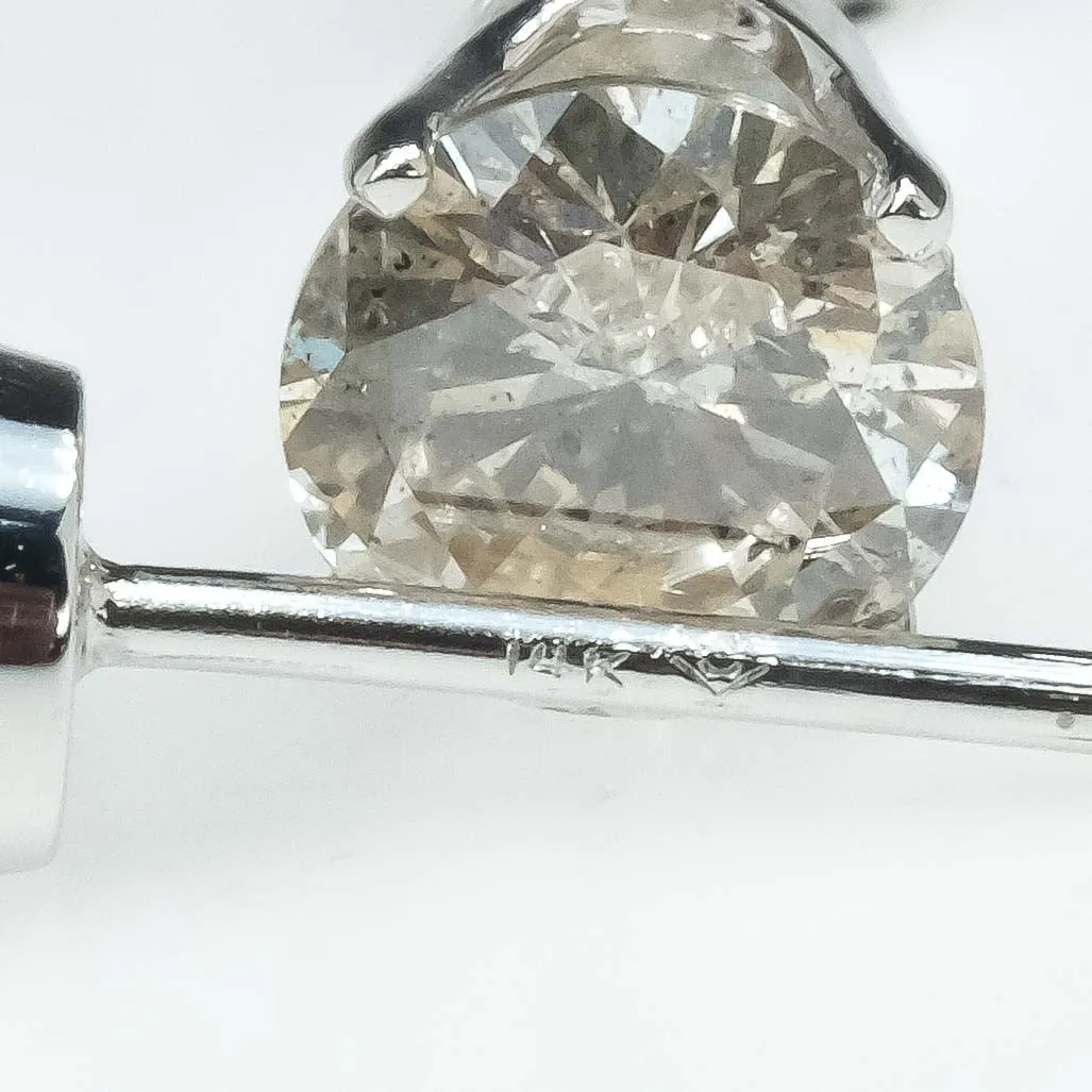 1.00ctw Round Diamond Stud Earrings in 14K White Gold