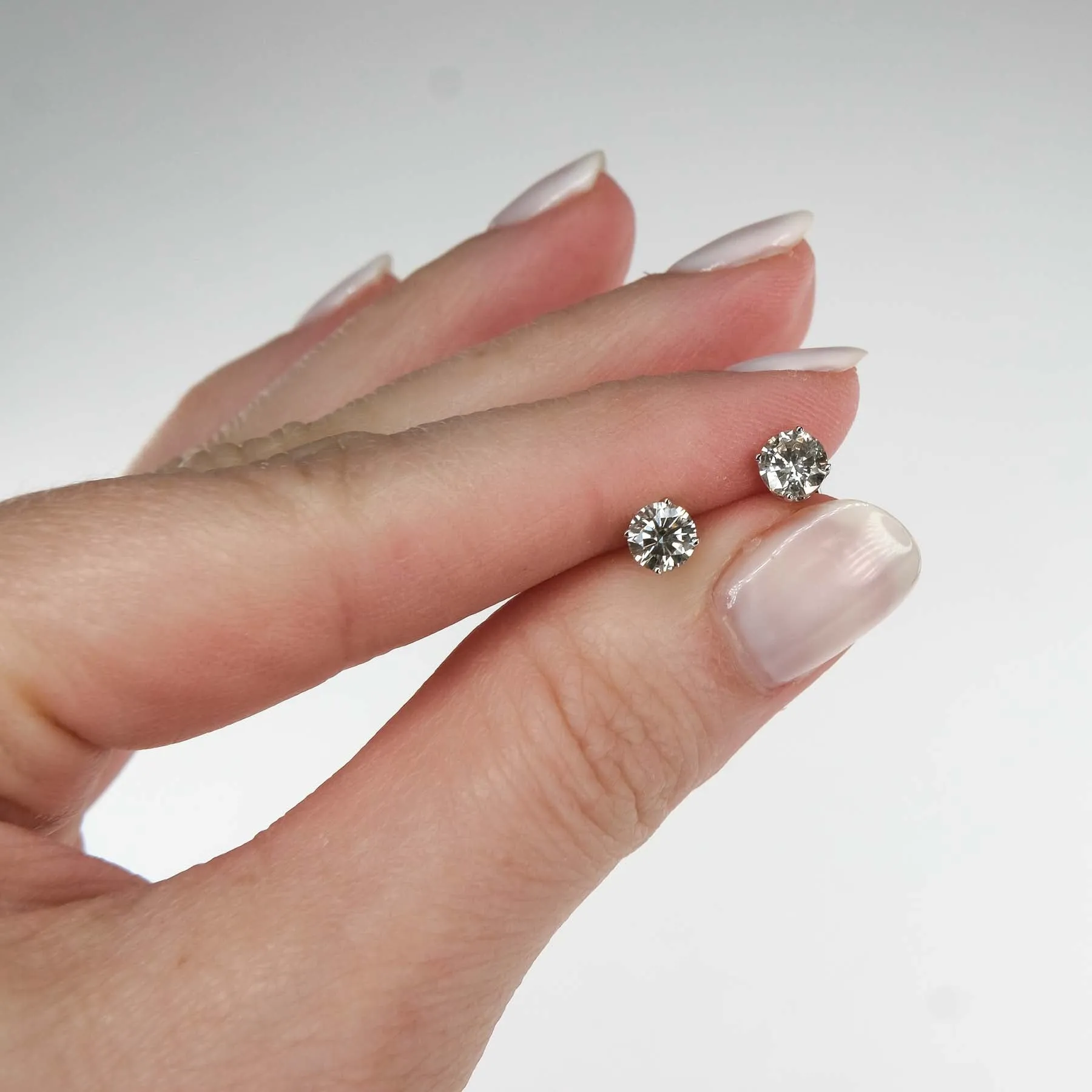 1.00ctw Round Diamond Stud Earrings in 14K White Gold