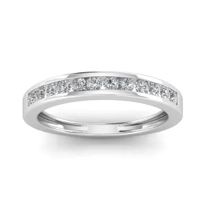 1/2 Carat TW Women's Diamond Channel Wedding Band in 10k White Gold