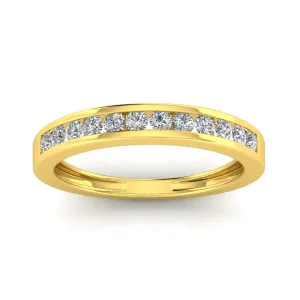 1/2 Carat TW Women's Diamond Channel Wedding Band in 10k Yellow Gold