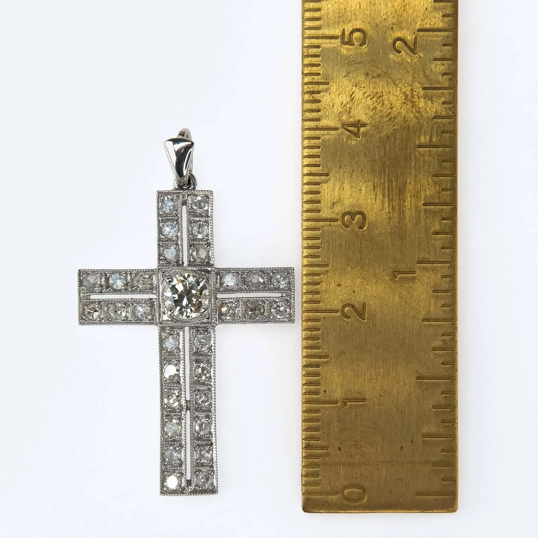1.25ctw Diamond Accented Religious Cross Pendant in 950 Platinum