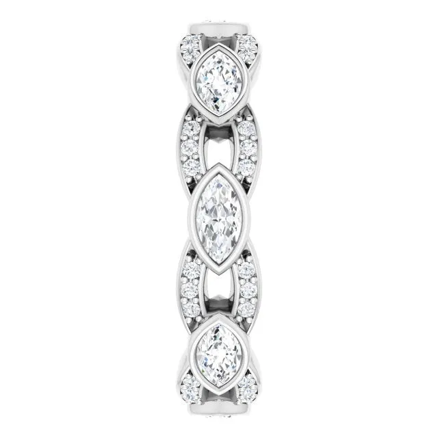 1.36 ct. Marquise & Round Diamond Eternity Band