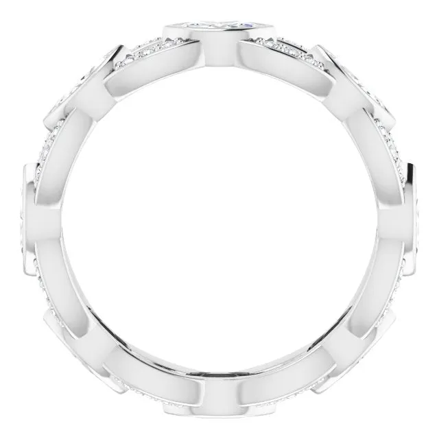 1.36 ct. Marquise & Round Diamond Eternity Band