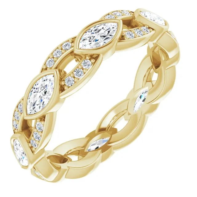 1.36 ct. Marquise & Round Diamond Eternity Band