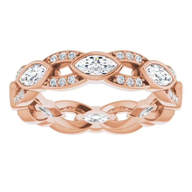 1.36 ct. Marquise & Round Diamond Eternity Band
