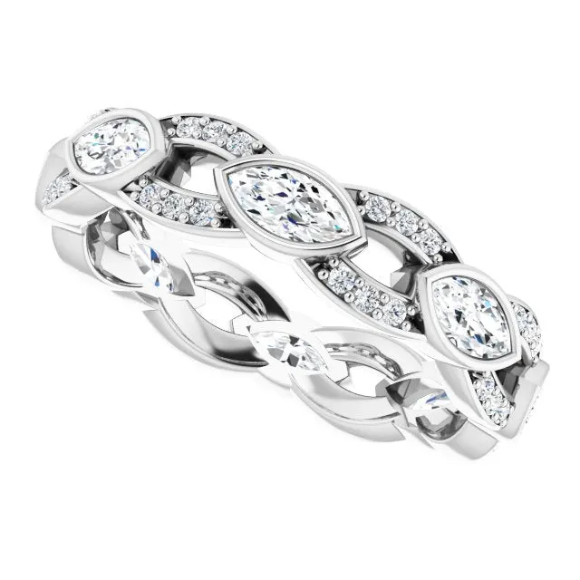 1.36 ct. Marquise & Round Diamond Eternity Band
