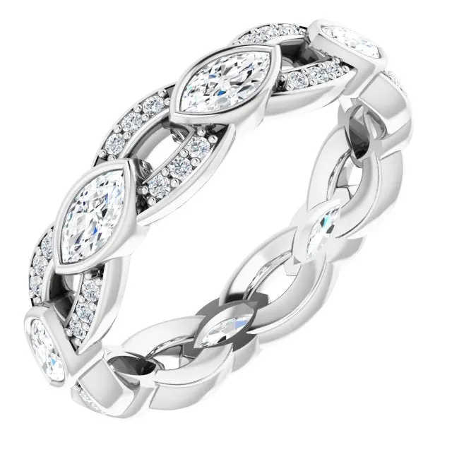 1.36 ct. Marquise & Round Diamond Eternity Band
