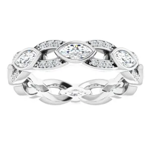 1.36 ct. Marquise & Round Diamond Eternity Band