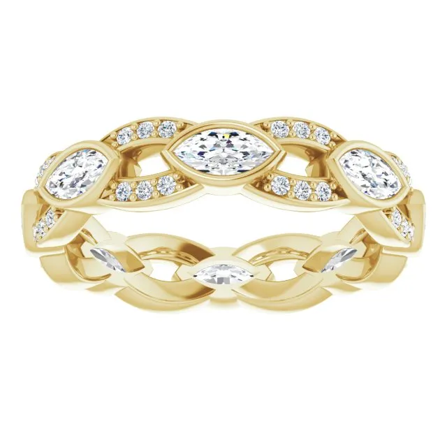 1.36 ct. Marquise & Round Diamond Eternity Band