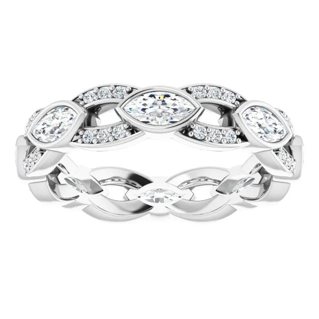 1.36 ct. Marquise & Round Diamond Eternity Band