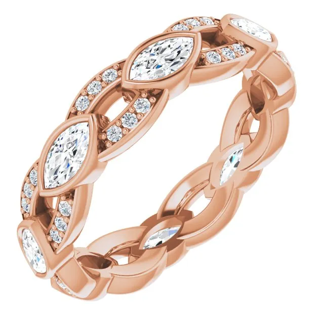 1.36 ct. Marquise & Round Diamond Eternity Band
