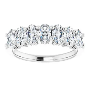 1.47 ct. Oval Cut Diamond Wedding Band 7 Stone Anniversary Ring