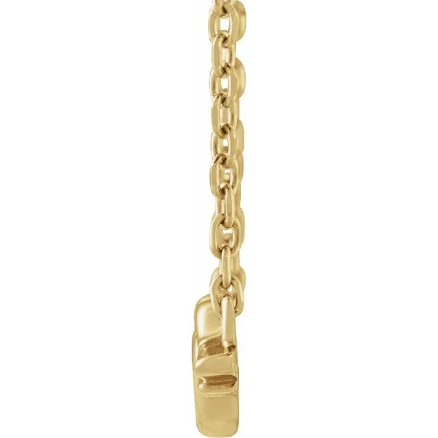 14K Gold Heart with Angel Wings 18" Necklace