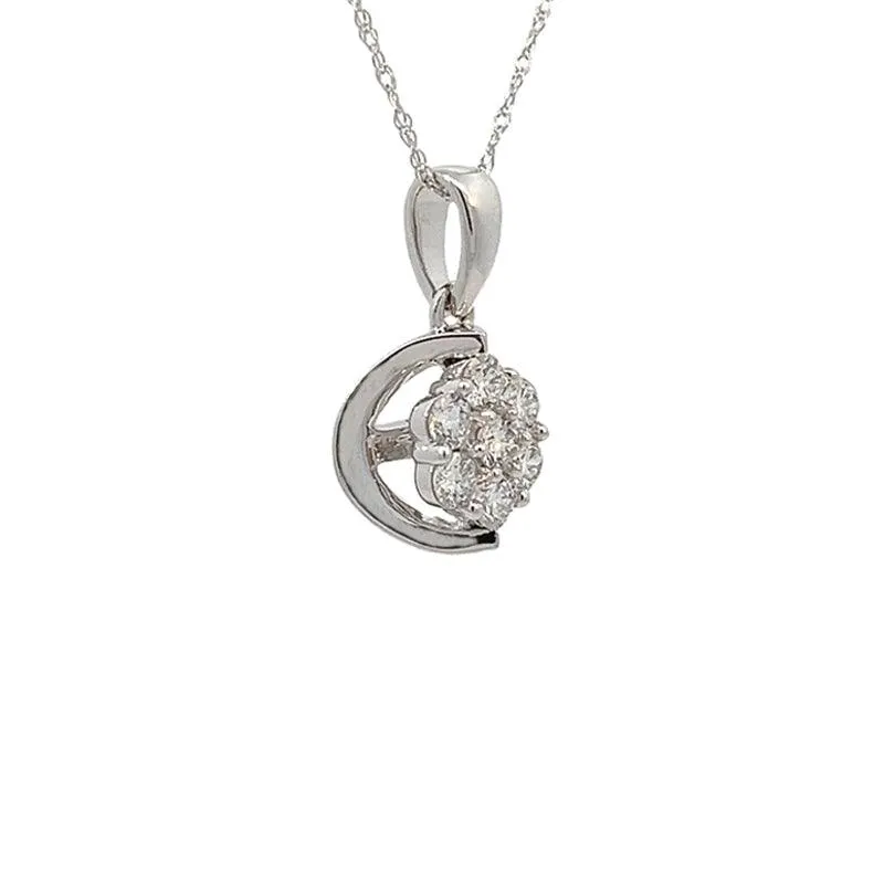 14K White Gold 0.40TDW Lab Grown Diamond Pendant