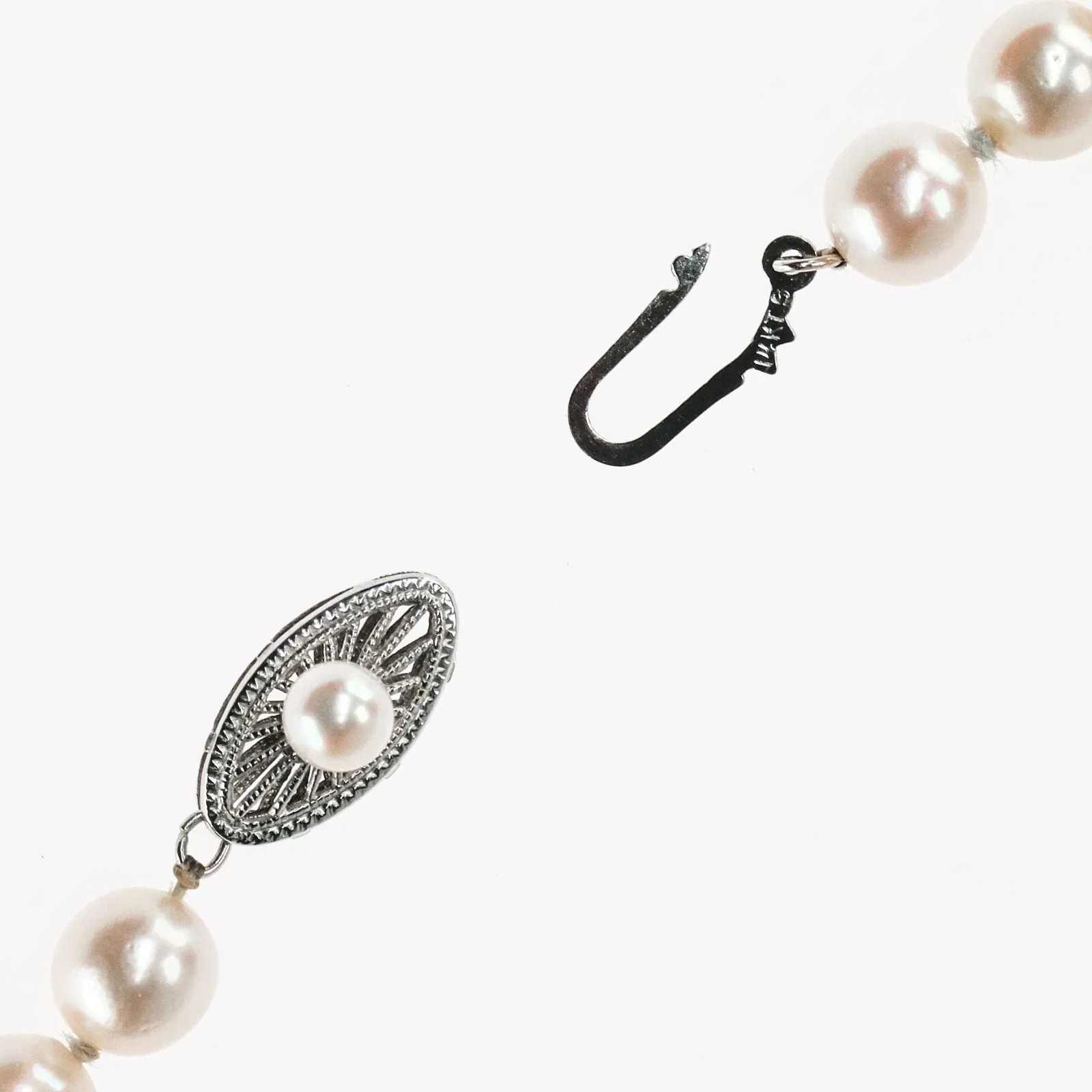 14K White Gold 6.0mm-6.9mm Round Freshwater Pearl Single Strand 16.5" Necklace