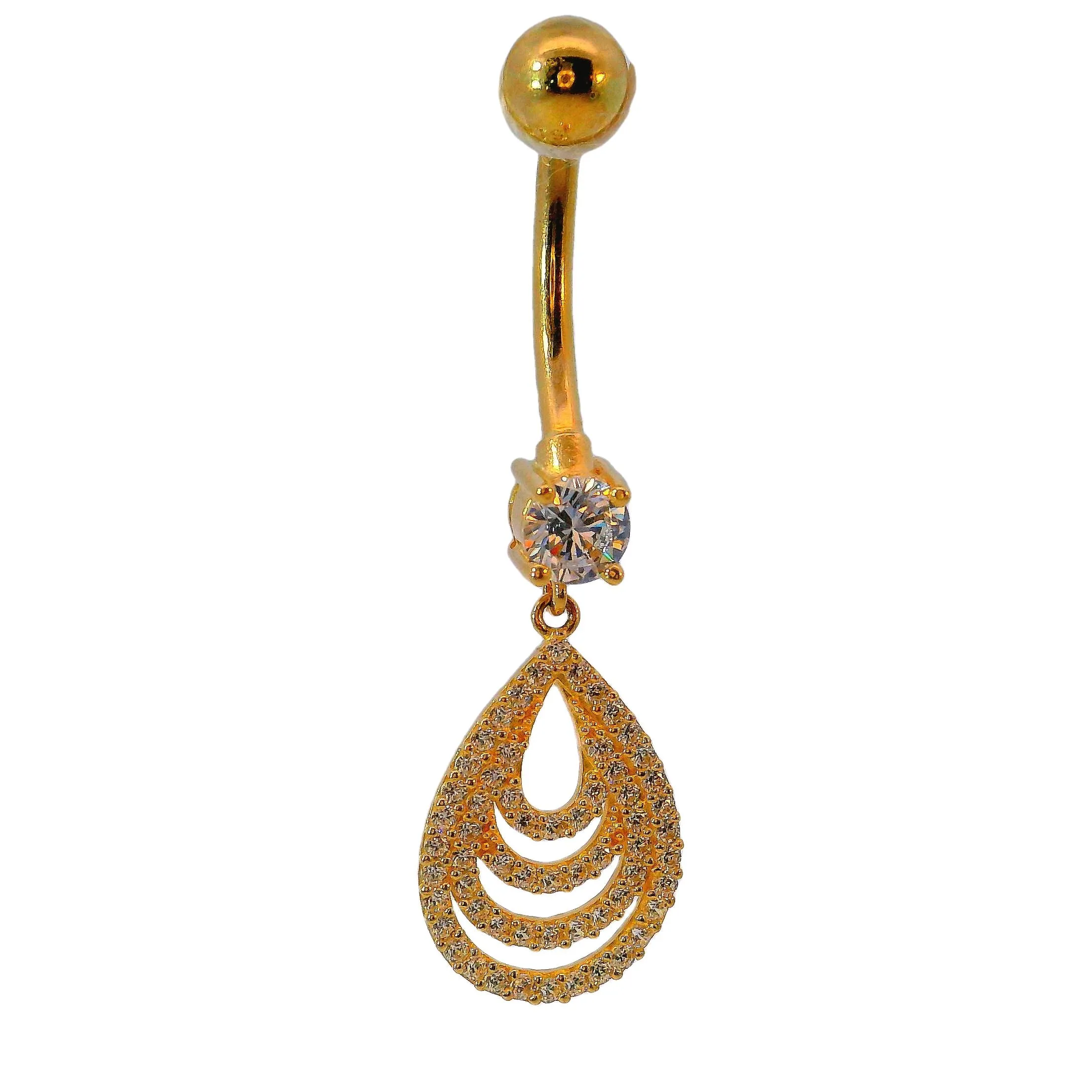 14K Yellow Gold Belly Button
