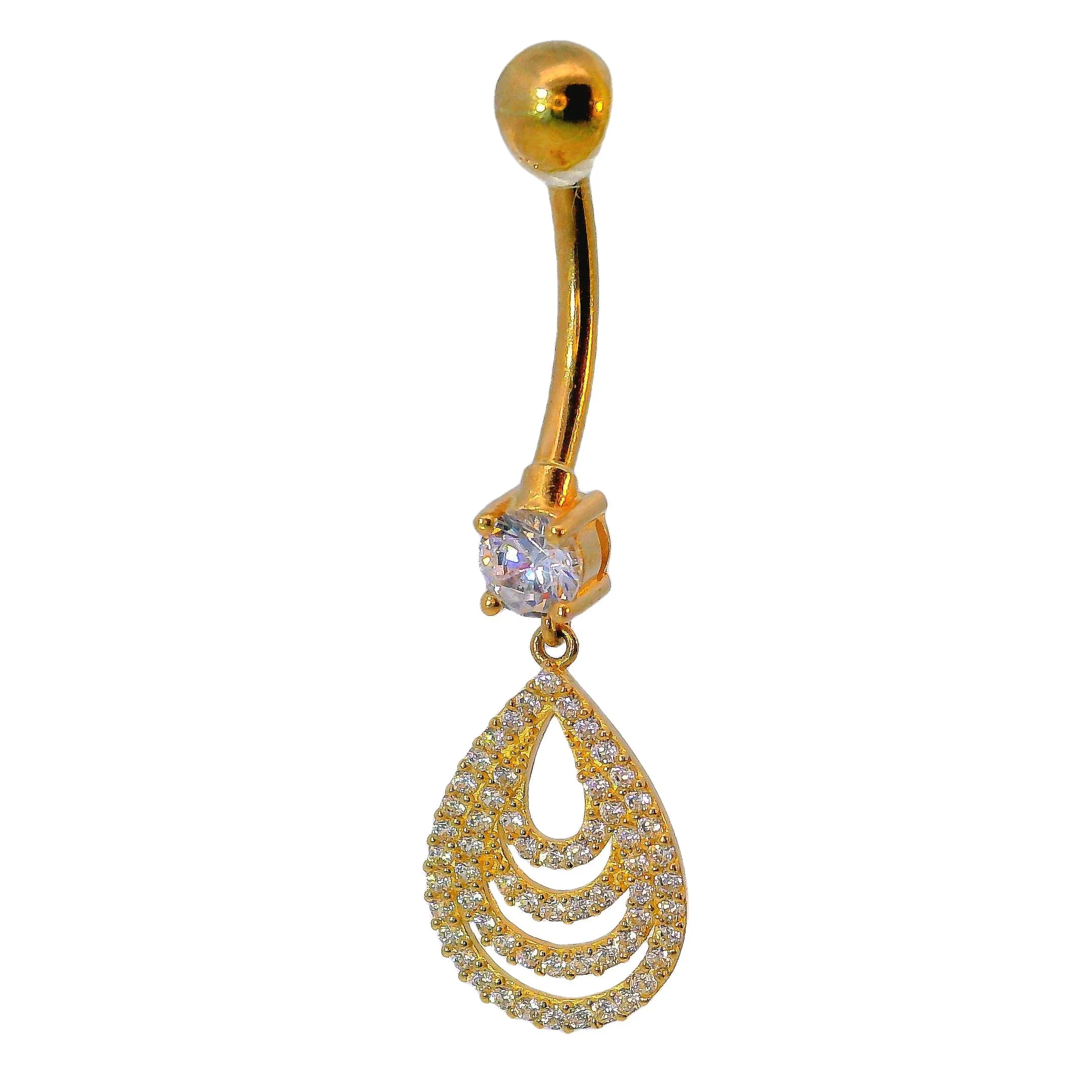 14K Yellow Gold Belly Button