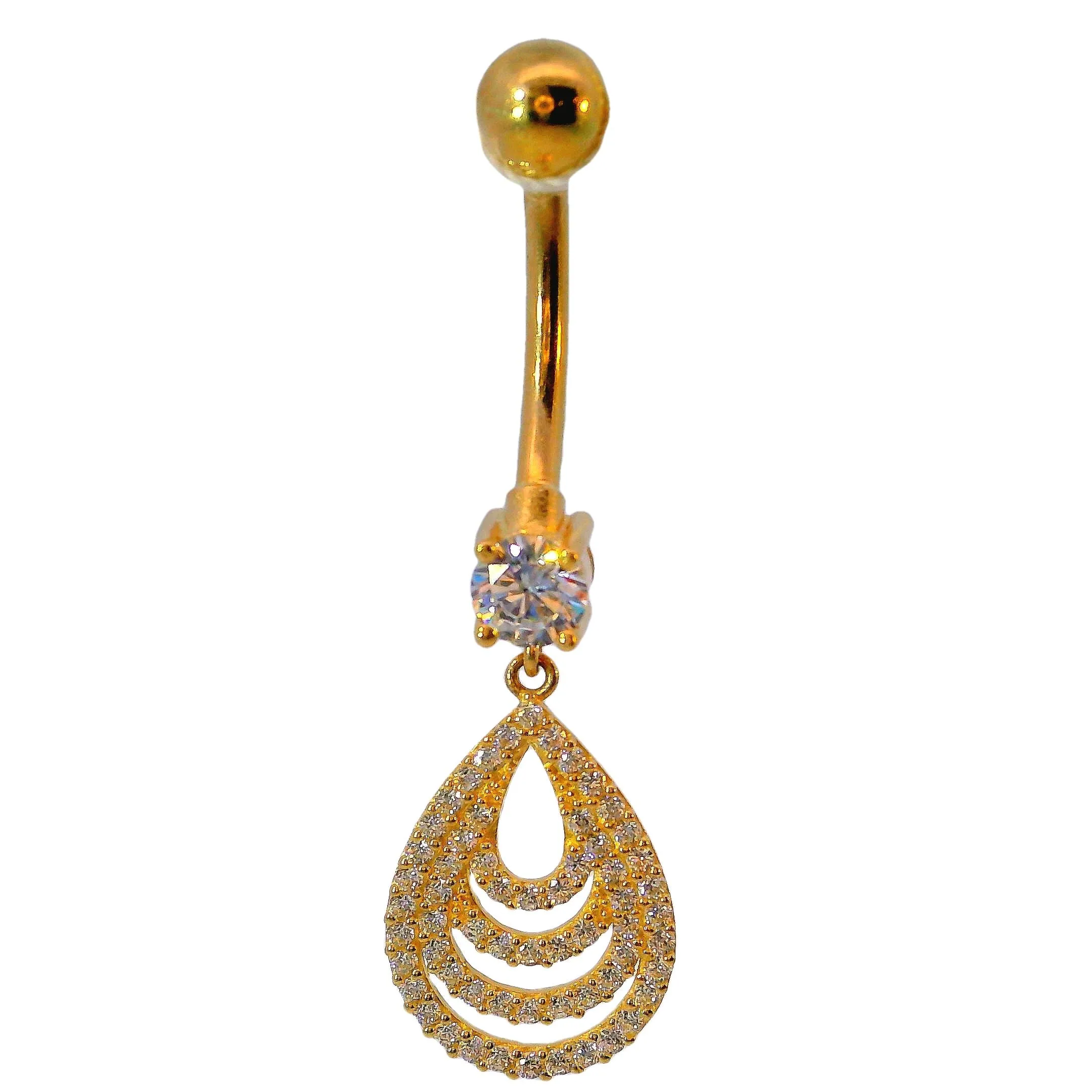 14K Yellow Gold Belly Button