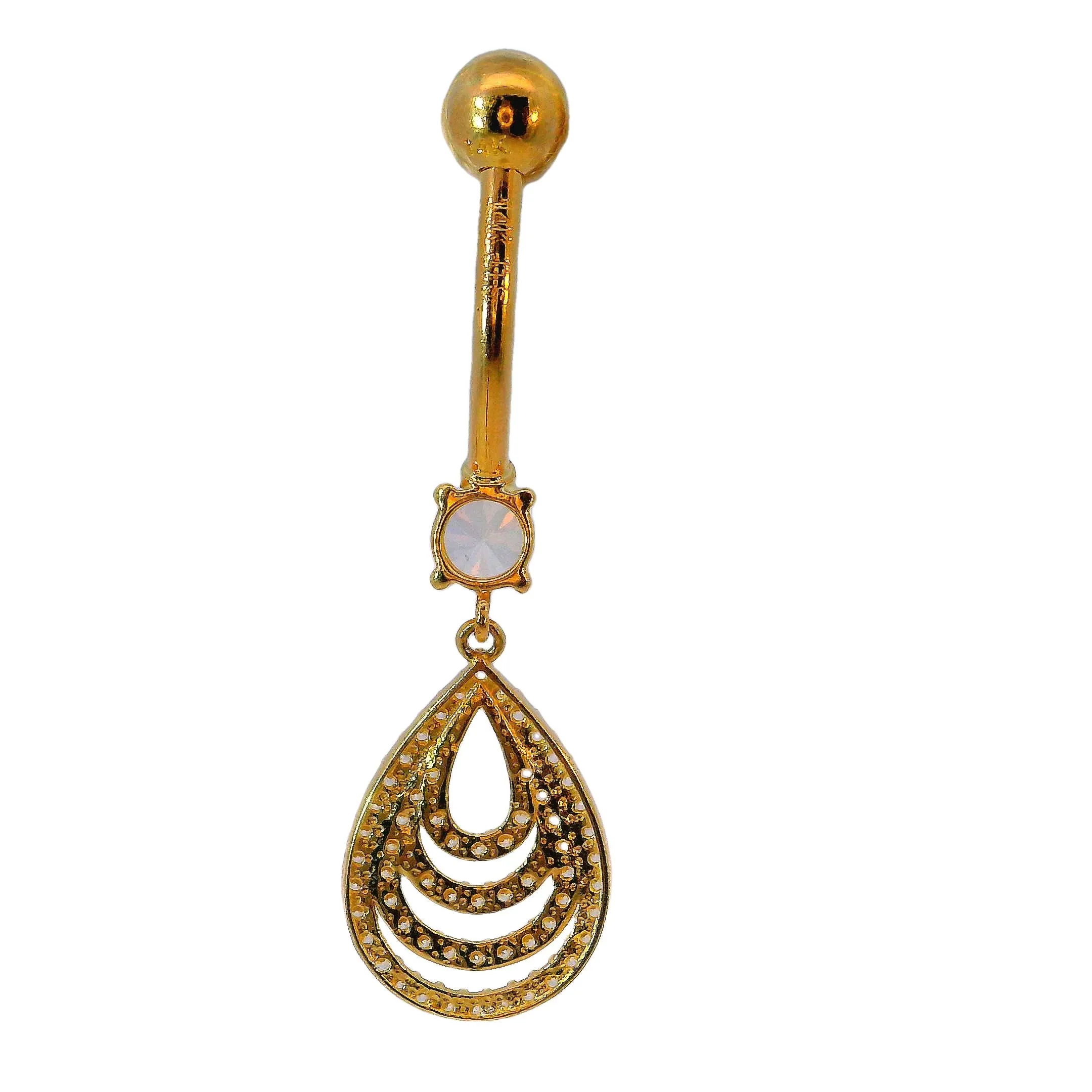 14K Yellow Gold Belly Button