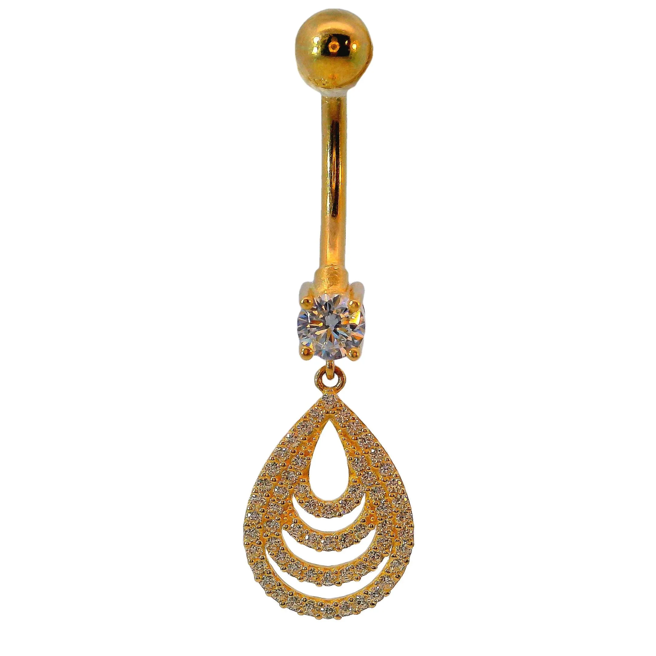 14K Yellow Gold Belly Button