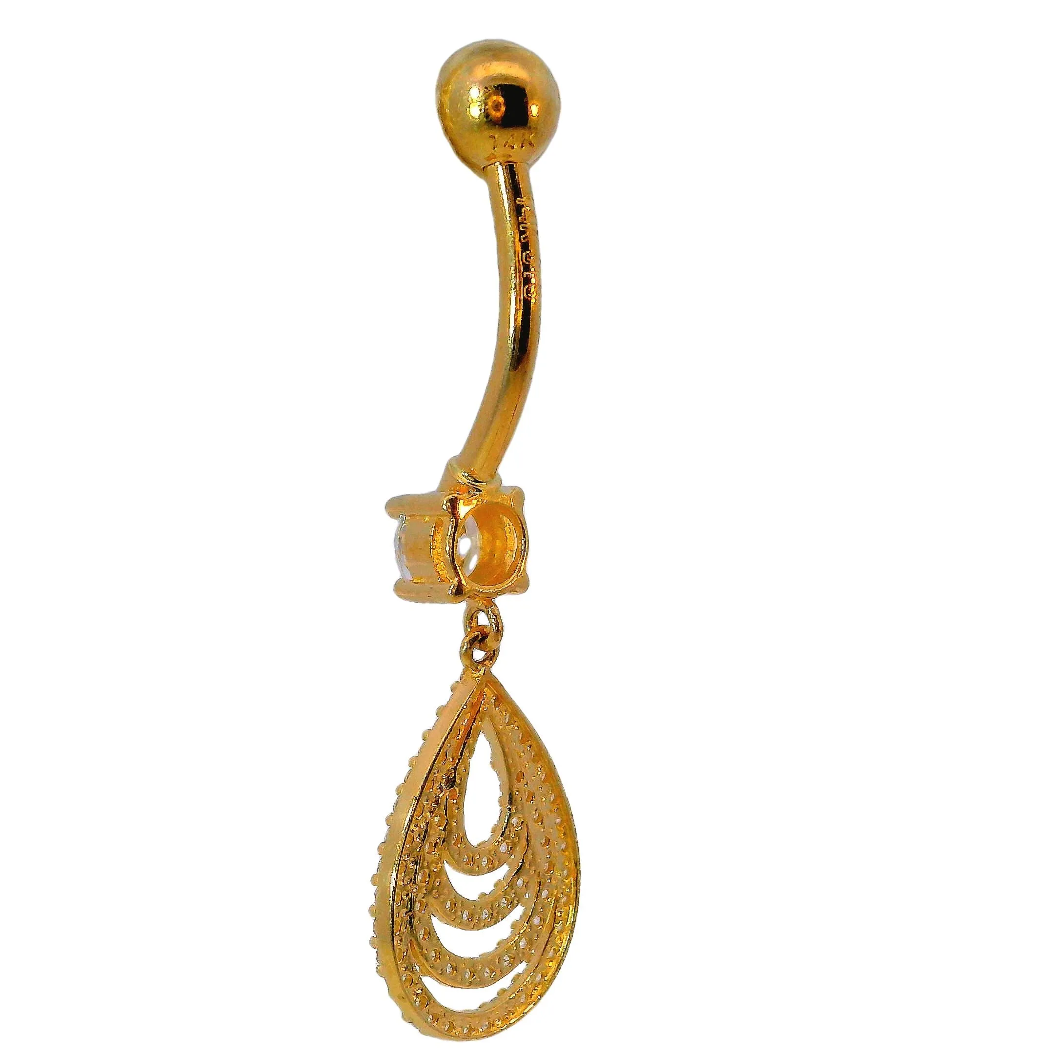 14K Yellow Gold Belly Button