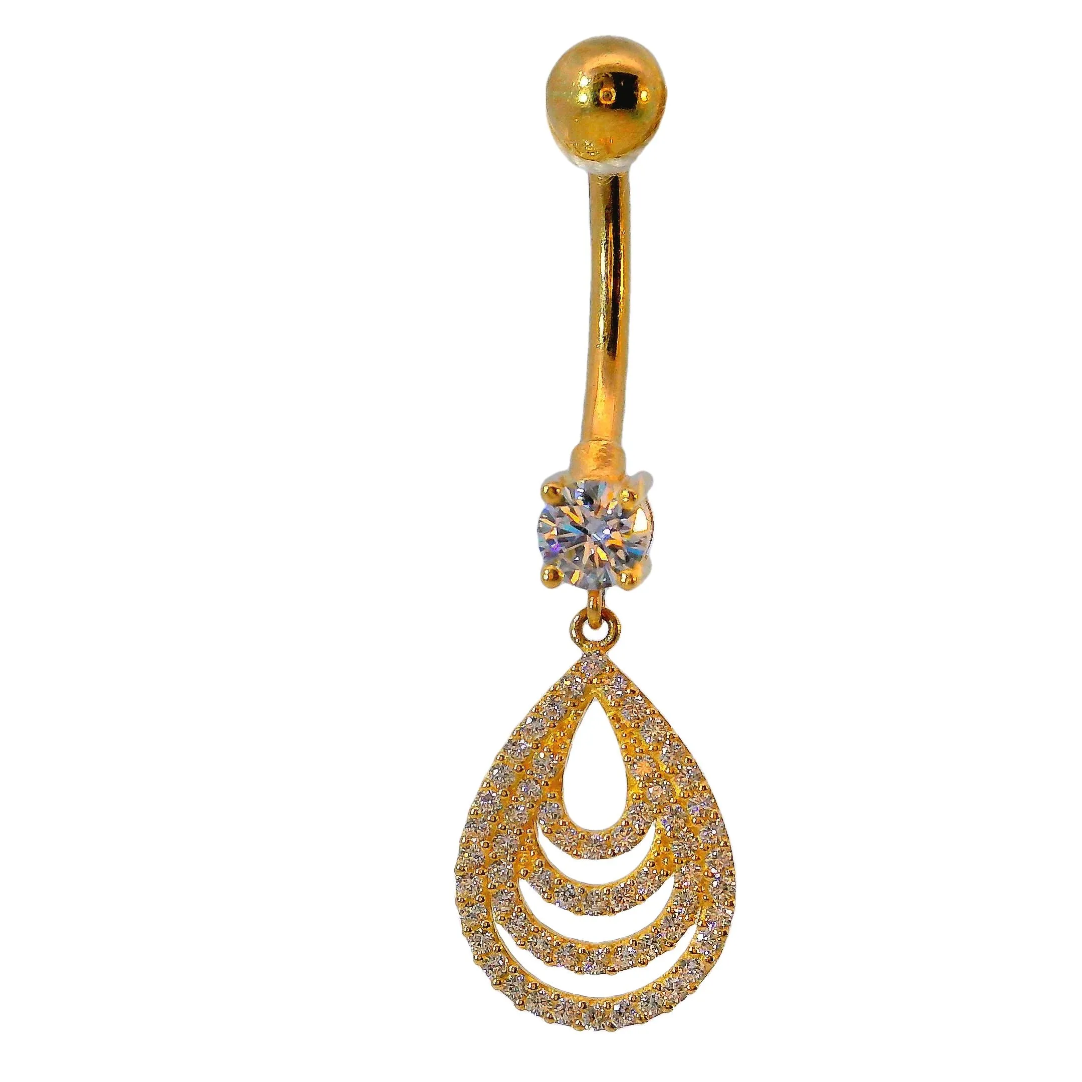 14K Yellow Gold Belly Button