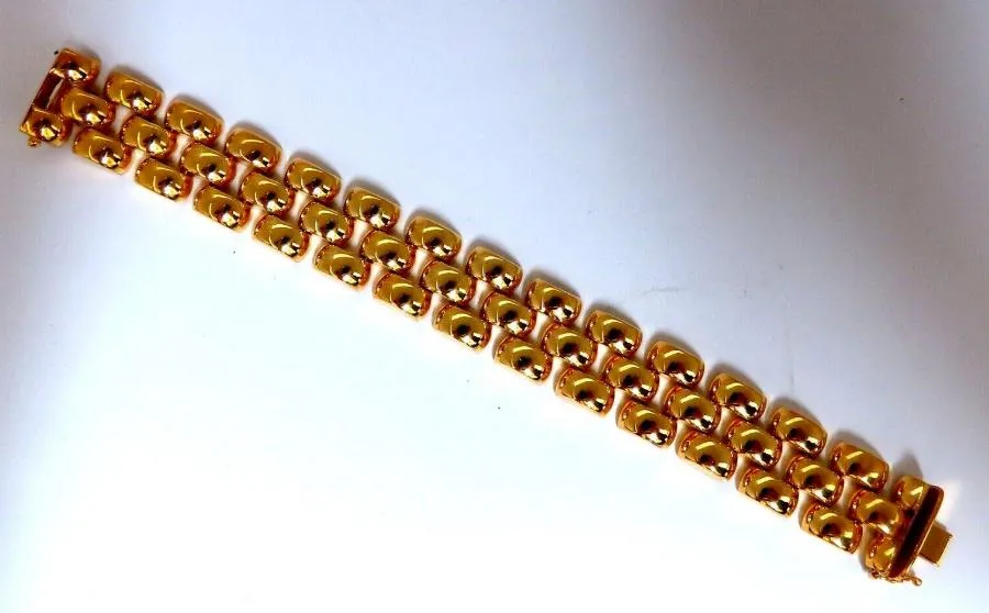 14kt Gold Panther Form Wide Link Gold Bracelet 37.8gm Ref 12338
