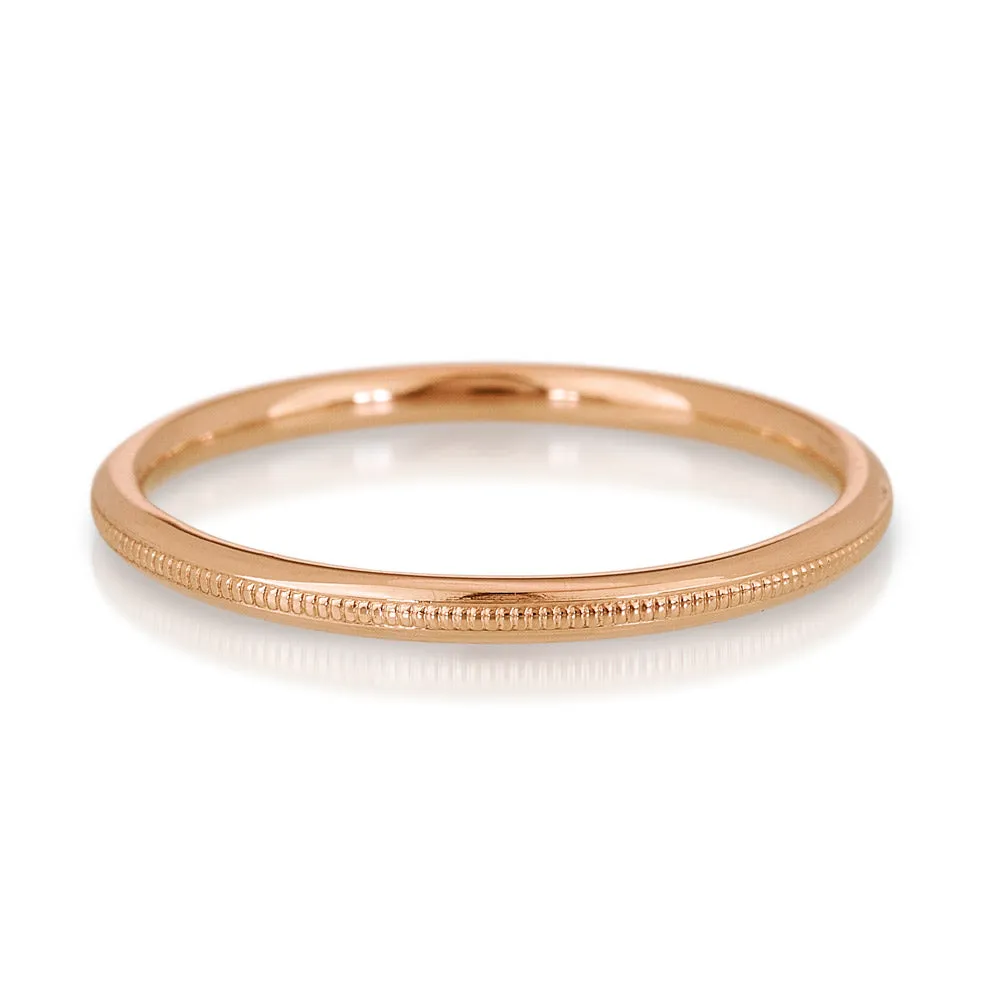 1.5mm Round Milgrain Band