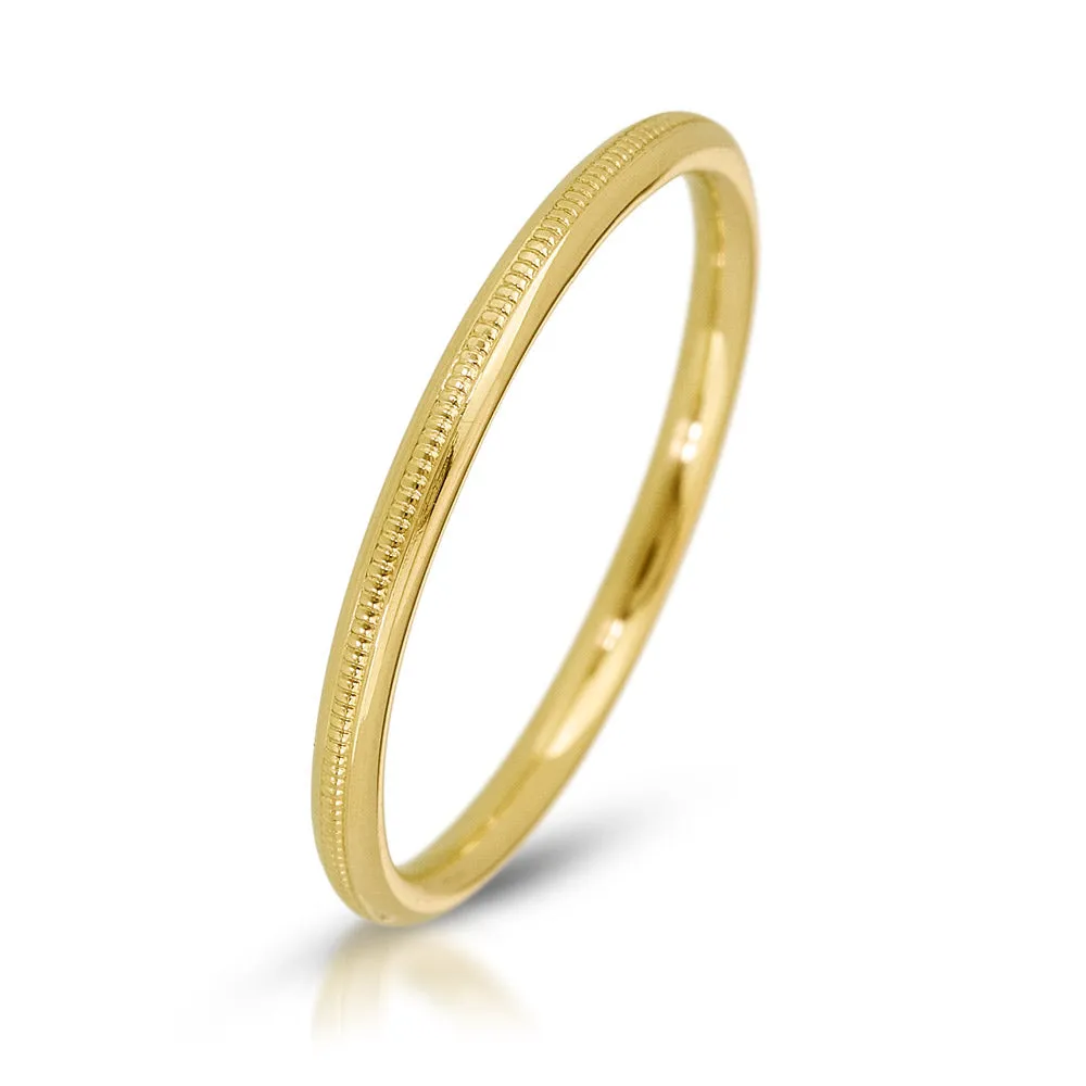1.5mm Round Milgrain Band