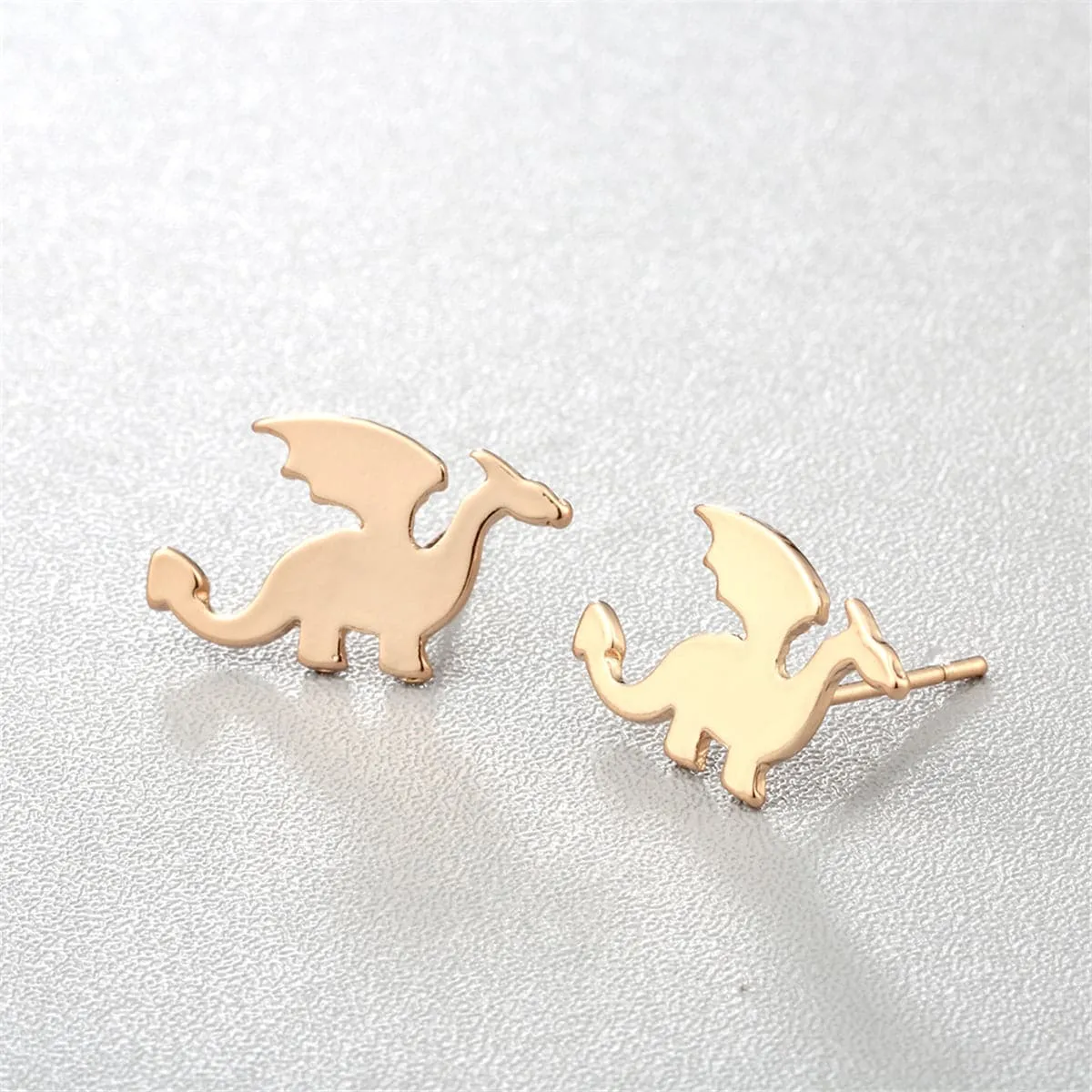 18K Gold-Plated Dragon Stud Earrings