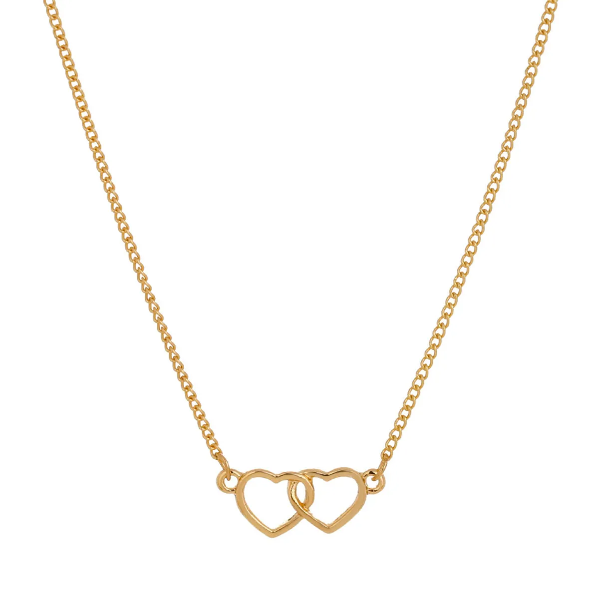 18K Gold-Plated Interlocked Heart Pendant Necklace