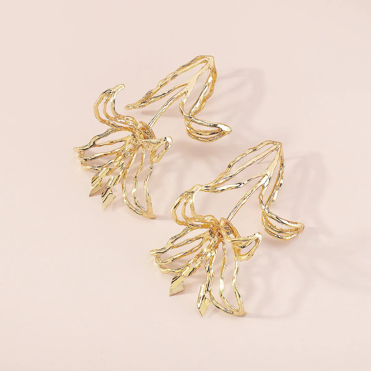 18K Gold-Plated Openwork Tulip Dangle Earrings