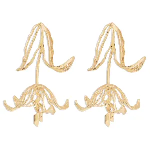 18K Gold-Plated Openwork Tulip Dangle Earrings