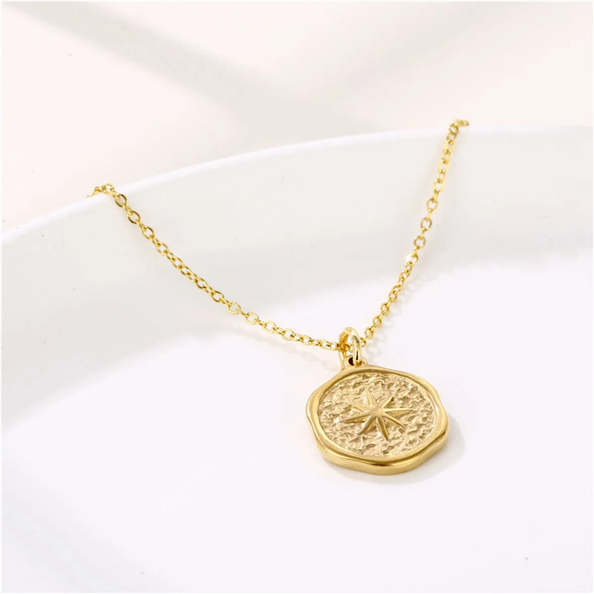 18K Gold-Plated Star Coin Pendant Necklace