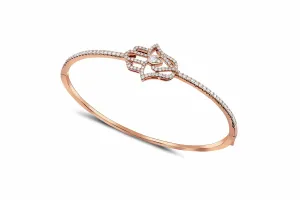 18kt Rose Gold Diamond Hamsa Bangle