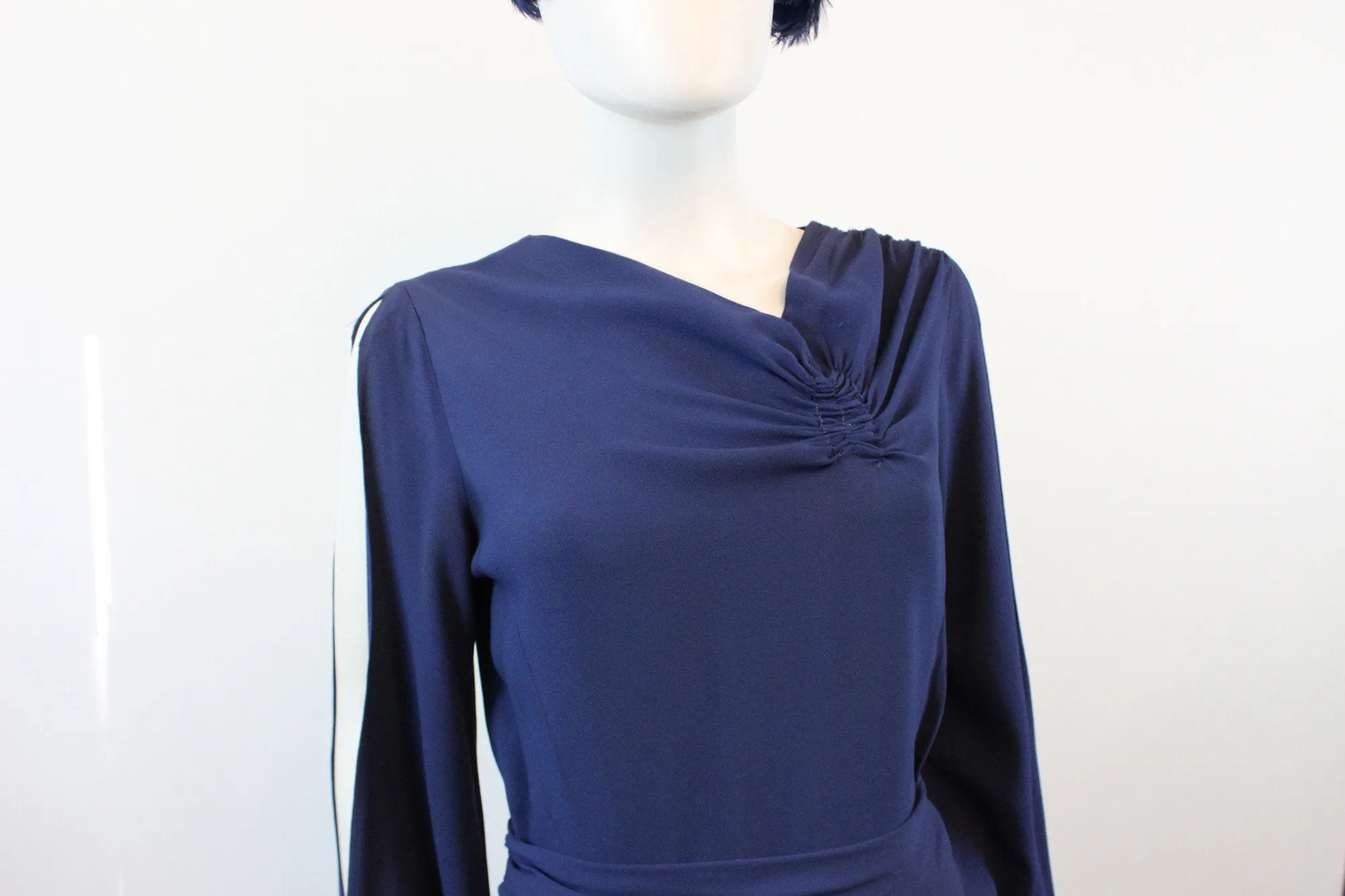 1930s SLIT open sleeves RAYON dress gown medium | new winter