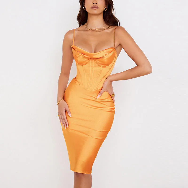 2 Layers Satin Boning Dresses
