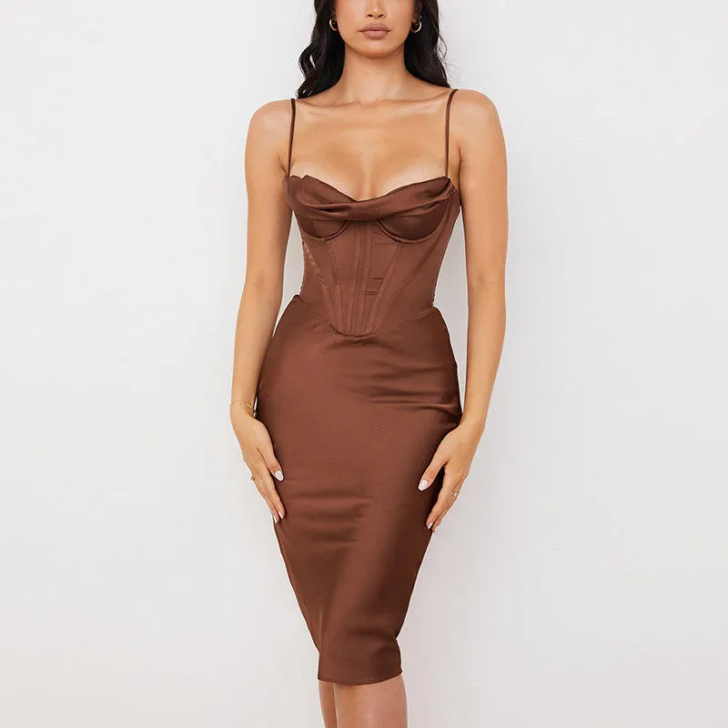 2 Layers Satin Boning Dresses