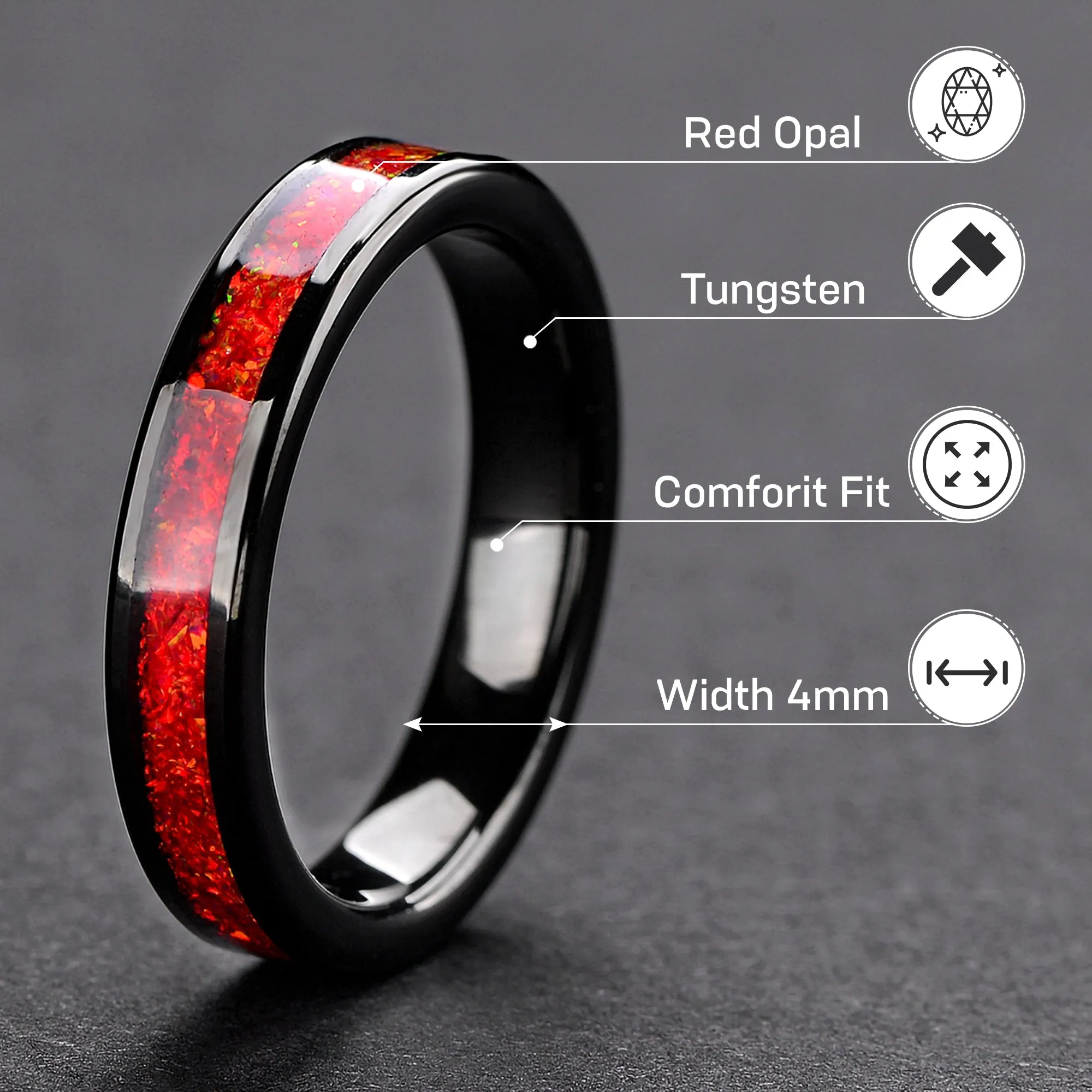 2 PCs Engagement Ring Set | Stainless Steel Ring for Women | Tungsten Wedding Bands for Her